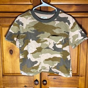 Madewell Camo Cropped Tee Shirt